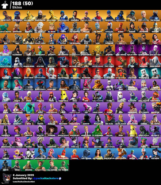 Fortnite Account - Travis Scott, Astro Jack, Gold Kratos, John Wick, OG STW | 188 Skins