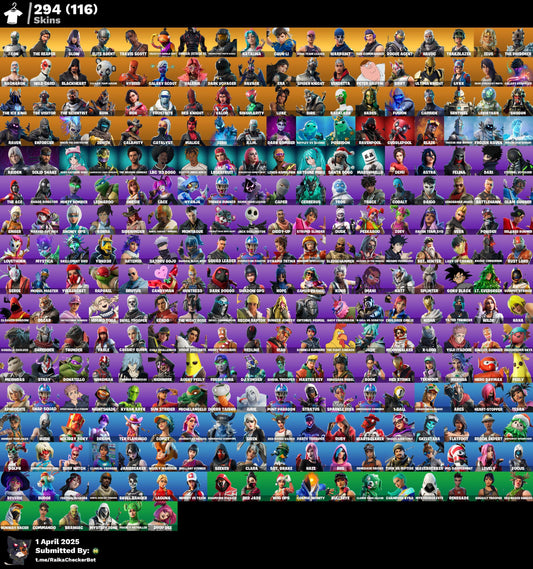 Fortnite Account - Eon , Travis Scott, Goku Black, Glow, Galaxy Grappler, Chun Li | 294 Skins