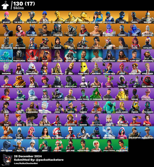 Fortnite Account - Wildcat, The Reaper, Blue Team Leader | 130 Skins