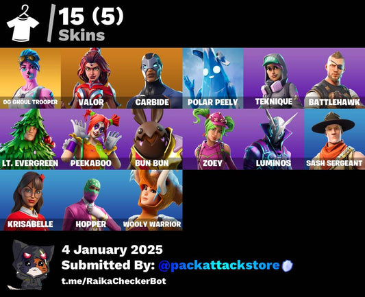 Fortnite Account - 15 Skins | OG Ghoul Trooper, Mako, Candy Axe