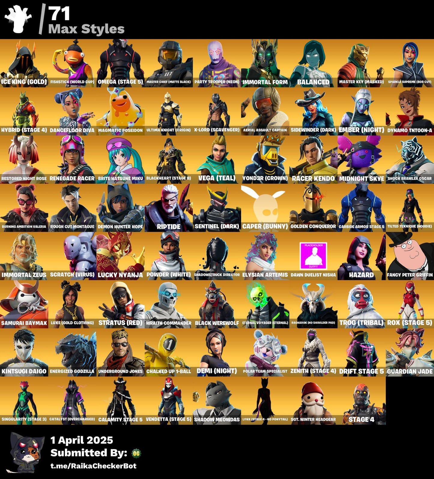Fortnite Account - Eon , Travis Scott, Goku Black, Glow, Galaxy Grappler, Chun Li | 294 Skins