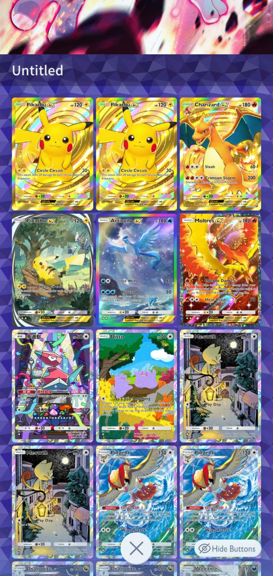 Pokémon TCG Pocket: 3 Crown Cards | 2 x Pikachu, Charizard