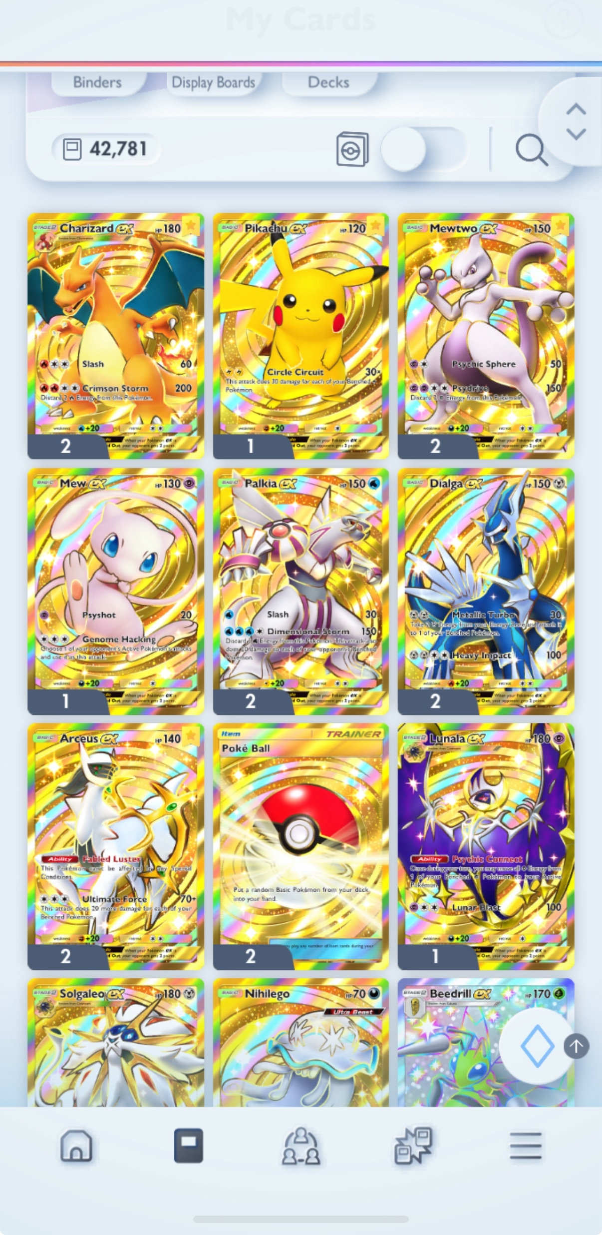 [42,000+ Cards] 19 Crown Cards + 59 Shiny 2-Stars + 76 Immersive + 113/117 Promo-A - Pokemon TCG Pocket Account