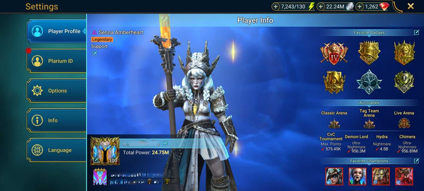 [24.75M Power] 9 Mythical Champions: Lady Mikage, Krixia(6) x2, Nais x2, Frolni(5), Gizmak, Embrys, Karnage + 337 Legendaries | 1k UNM & 1k NM Hydra & 1k UNM Chimera & 25 SD/25 Shogun Auto – RSL Account