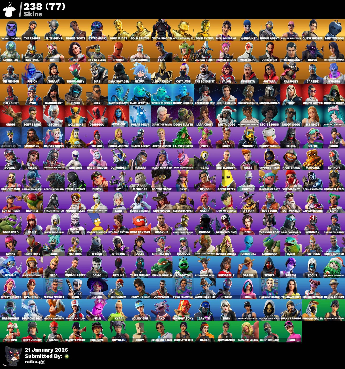 OG Skull Trooper (Purple Skull) | OG STW | Travis Scott | Astro Jack | The Reaper | Take the L | 238 Skins - Fortnite Account
