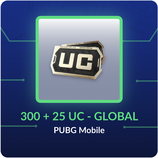 300 + 25 UC - UC PUBGM - GLOBAL