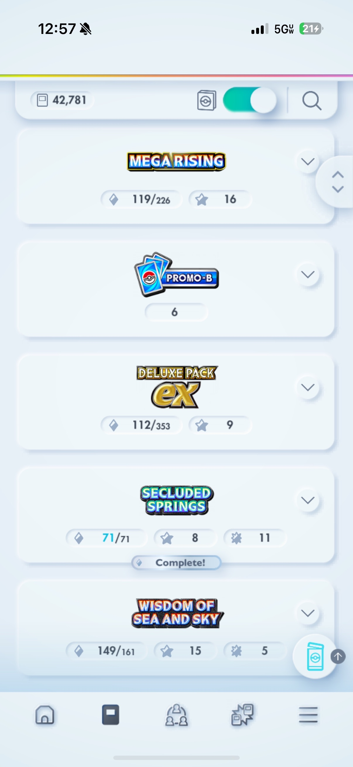 [42,000+ Cards] 19 Crown Cards + 59 Shiny 2-Stars + 76 Immersive + 113/117 Promo-A - Pokemon TCG Pocket Account