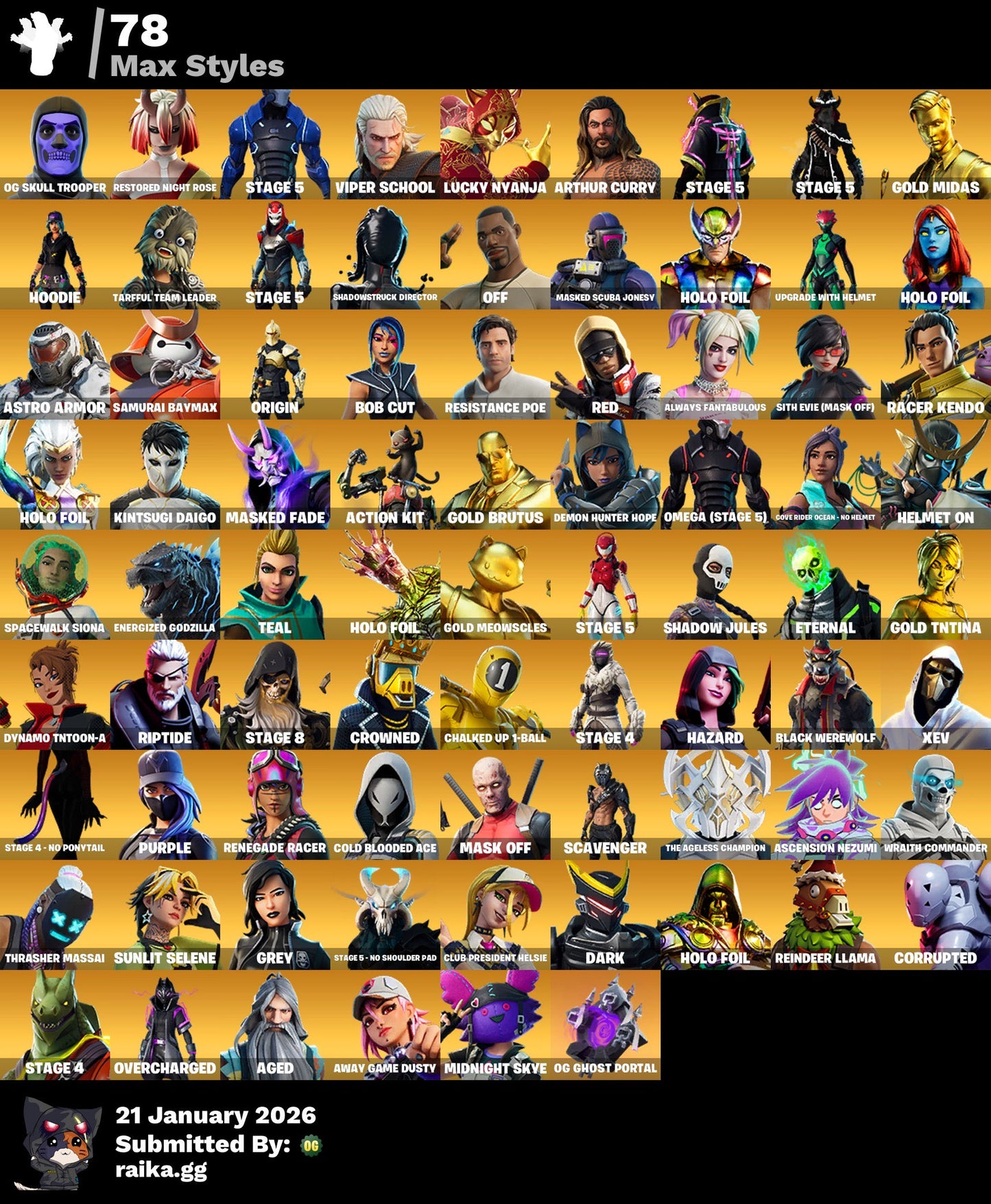 OG Skull Trooper (Purple Skull) | OG STW | Travis Scott | Astro Jack | The Reaper | Take the L | 238 Skins - Fortnite Account