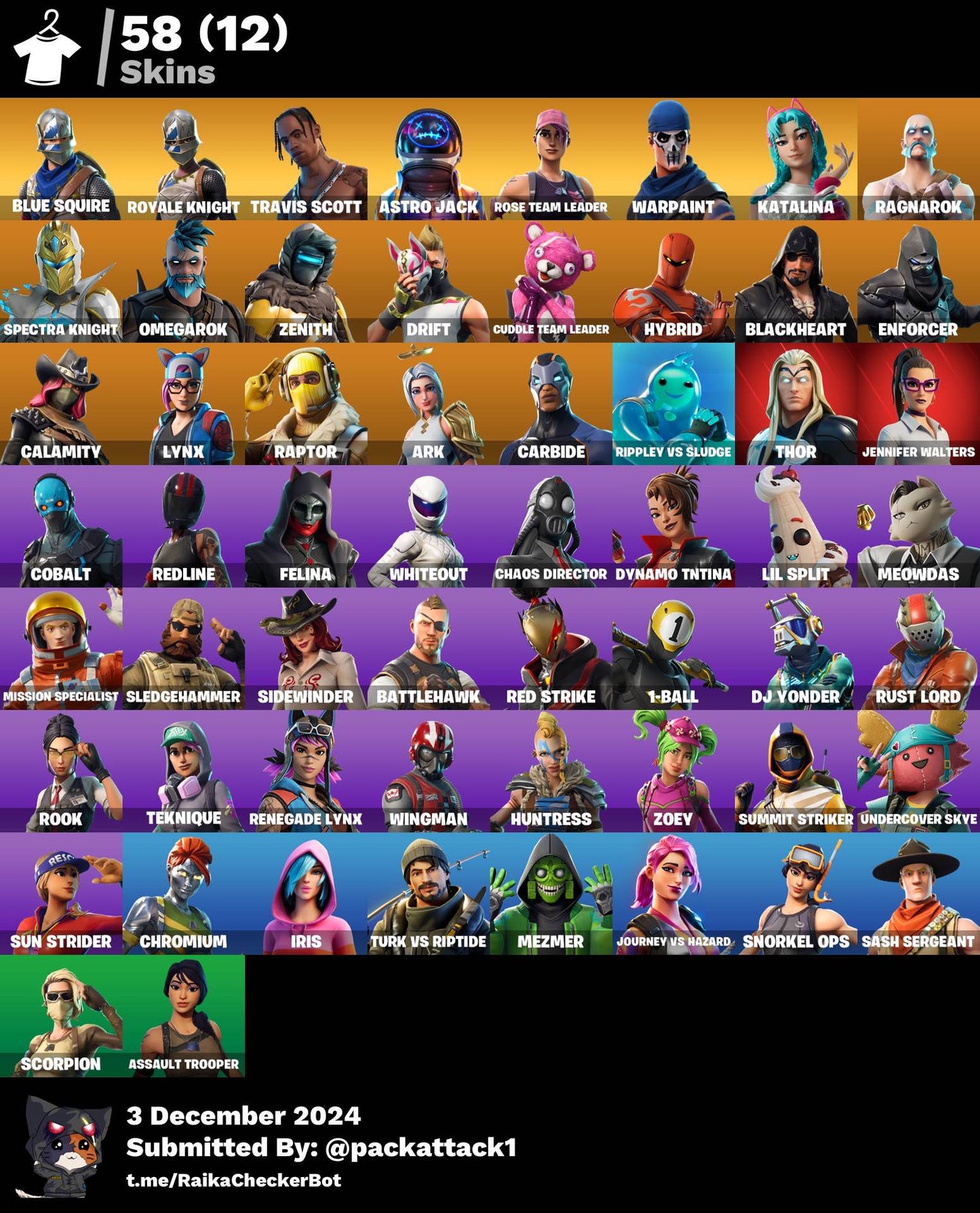 Fortnite Account - 58 Skins | OG STW, Travis Scott, Astro Jack, Katalina