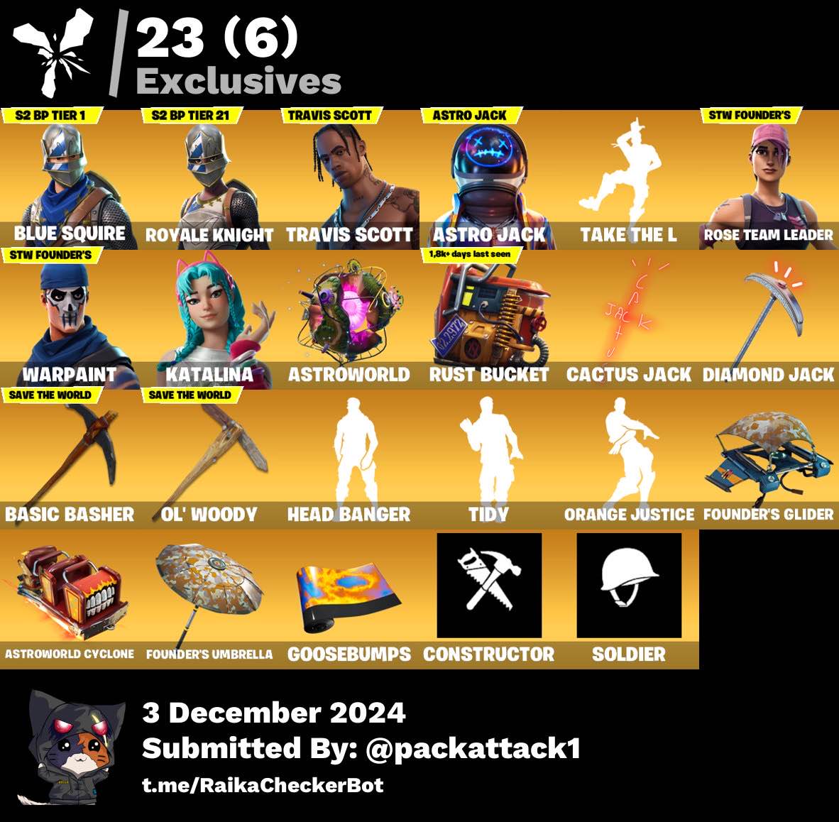 Fortnite Account - 58 Skins | OG STW, Travis Scott, Astro Jack, Katalina