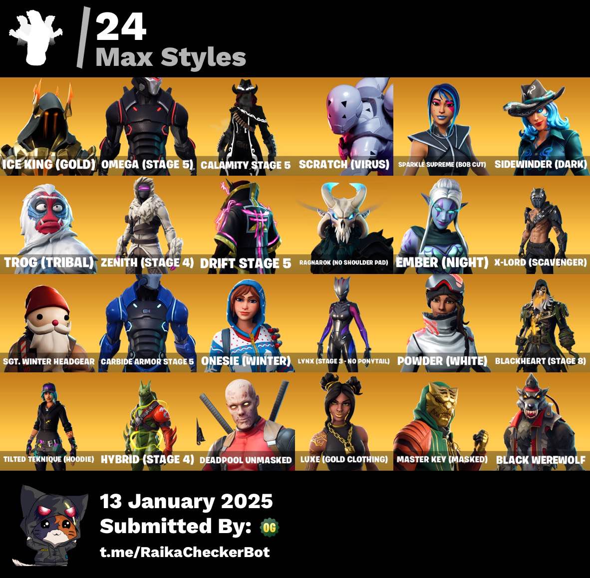 Fortnite Account - OG STW, Eon, Galaxy, Glow, Merry Mint Axe, The Reaper | 180 Skins